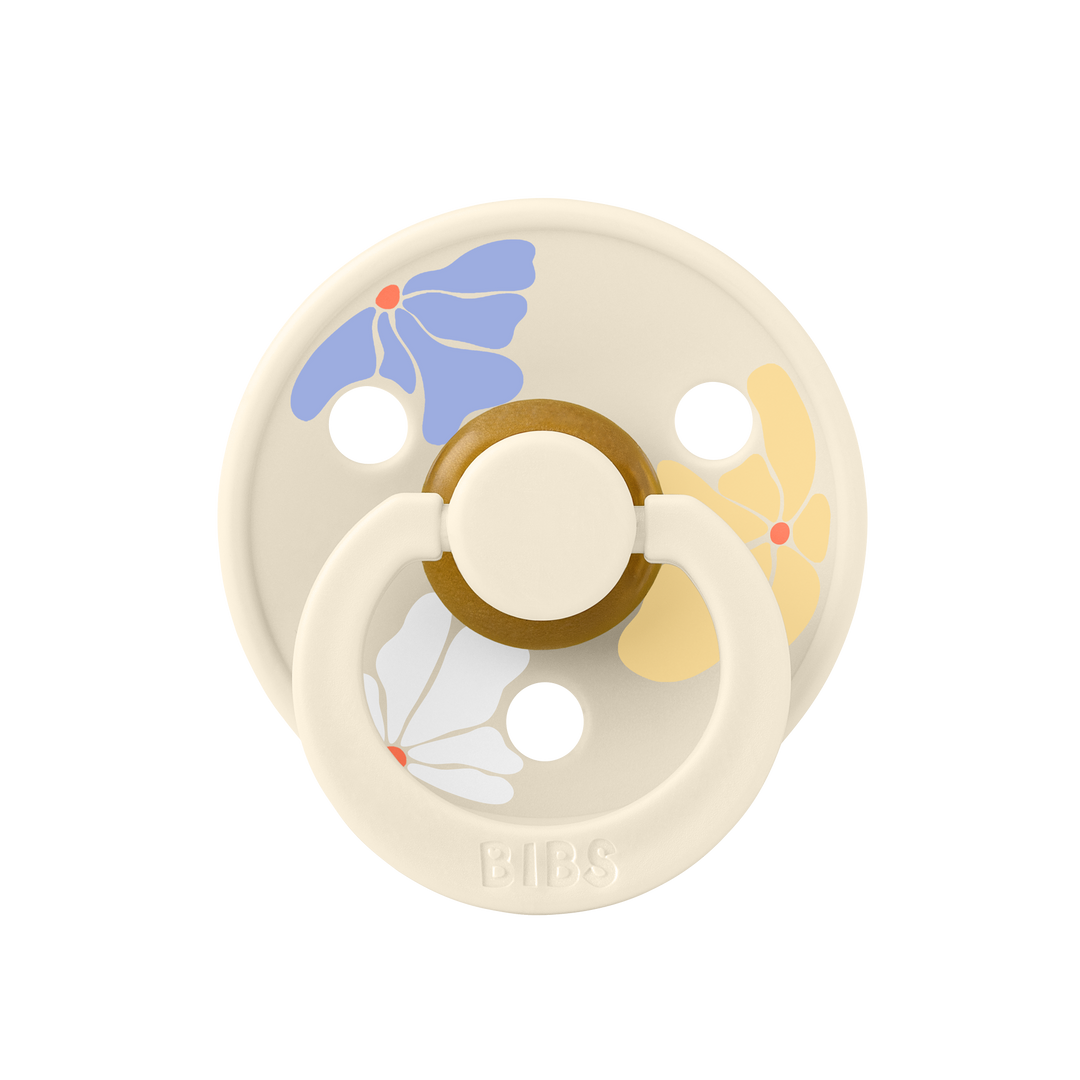 BIBS PACIFIERS - STUDIO COLLECTION (SIZES 1 AND 2) Morning Bloom- Ivory