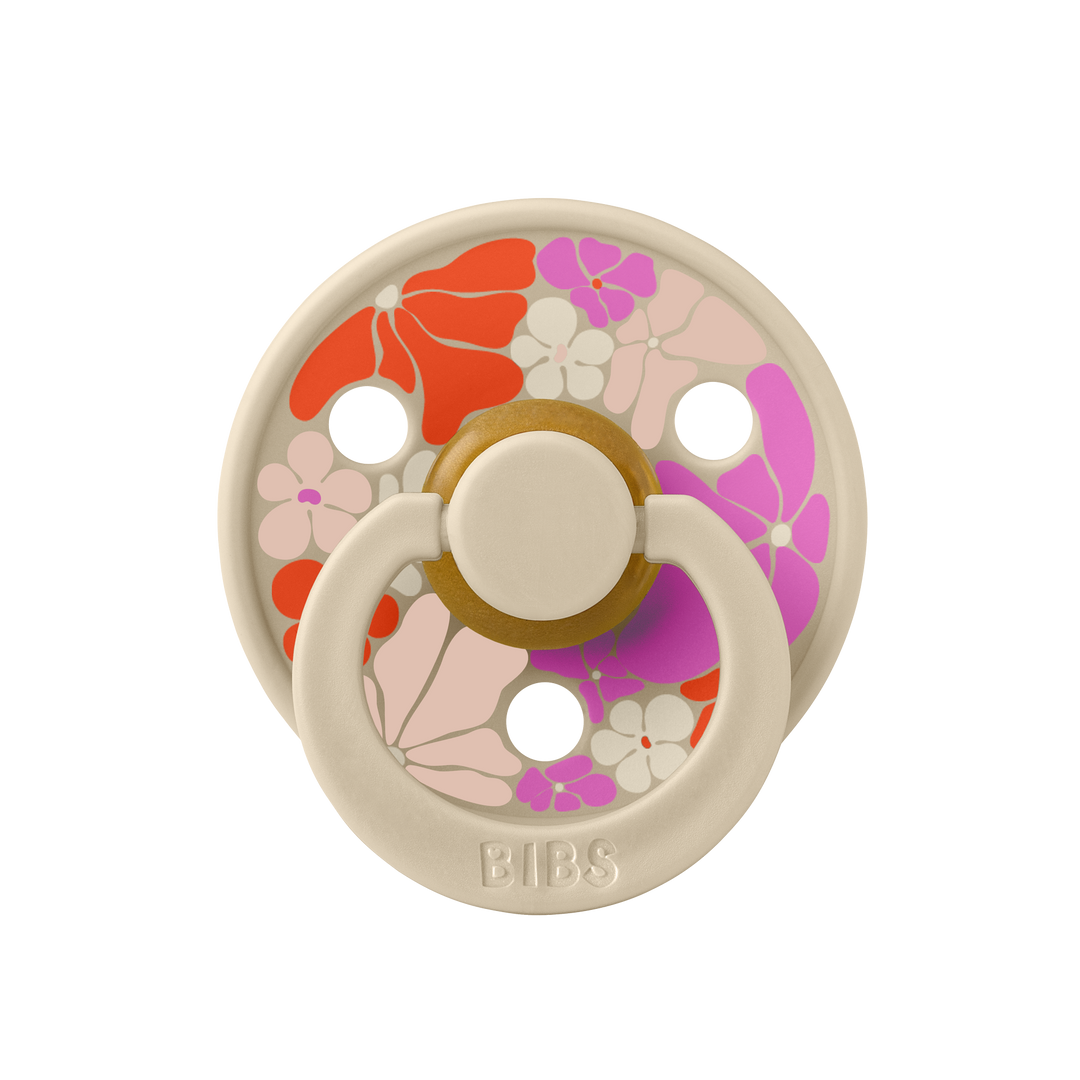 BIBS PACIFIERS - STUDIO COLLECTION (SIZES 1 AND 2) Flower Child- Vanilla
