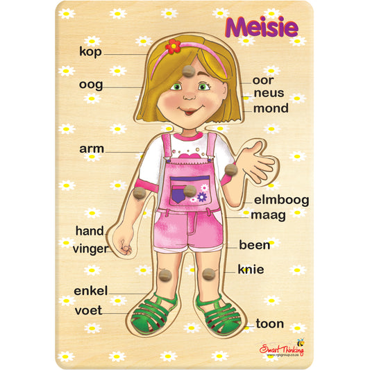 My Liggaam – Meisie – Peg Puzzle 6pc