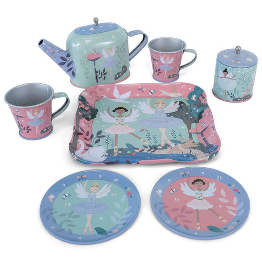 Floss & Rock Pretend Play Tin Tea Set Enchanted 9 Piece