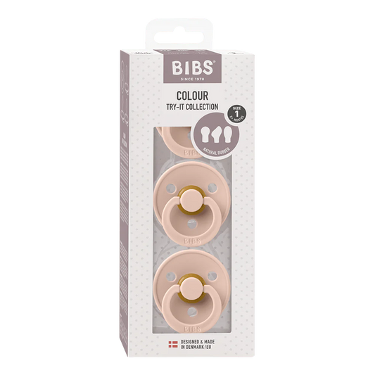 BIBS Pacifiers / Dummies Try-It Collection 3 Pack - Blush
