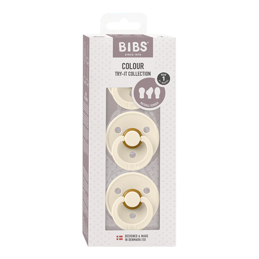 BIBS Pacifiers / Dummies Try-It Collection 3 Pack - Ivory