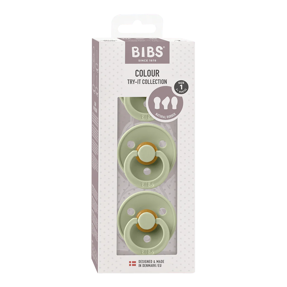 BIBS Pacifiers / Dummies Try-It Collection 3 Pack - Sage