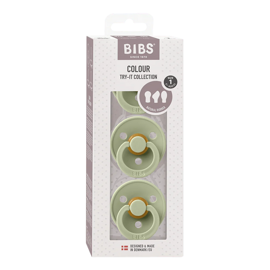 BIBS Pacifiers / Dummies Try-It Collection 3 Pack - Sage