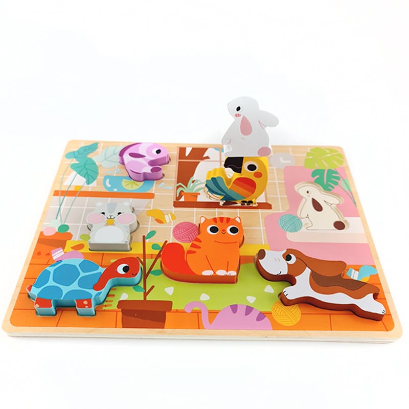 Tooky Toy Wooden Chunky Puzzle- Pet