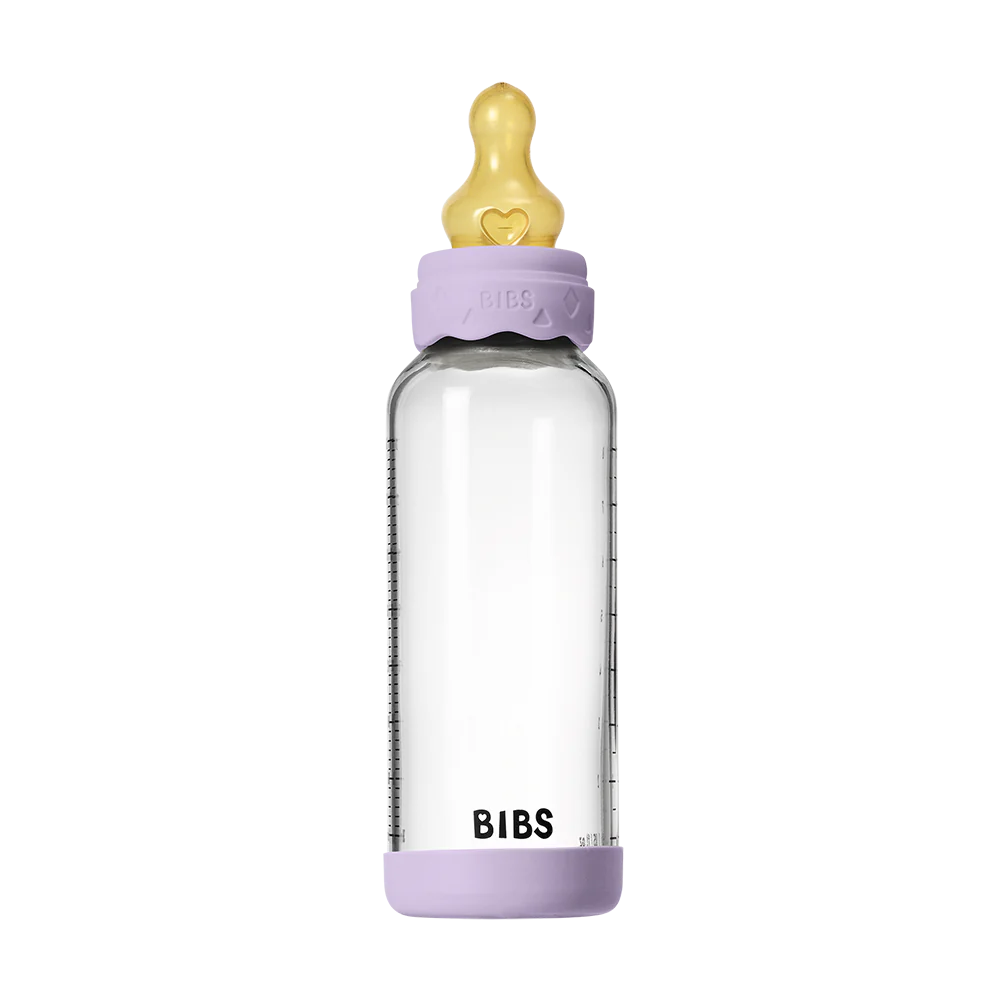 BIBS Boheme Glass Baby Bottle 240ml Latex - Violet Sky