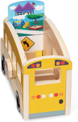 Melissa & Doug Blues Clues Wooden Pull-Back School Bus