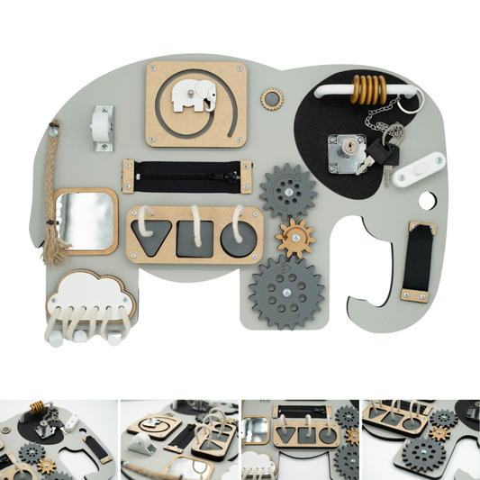 Kiani Ellie the Elephant Portable Activity Board Grey