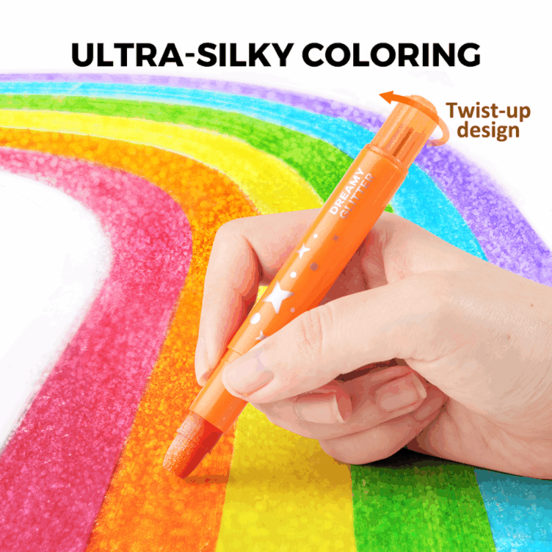 Jar Meló – Twistable Washable Glitter Crayons – 12 Colours