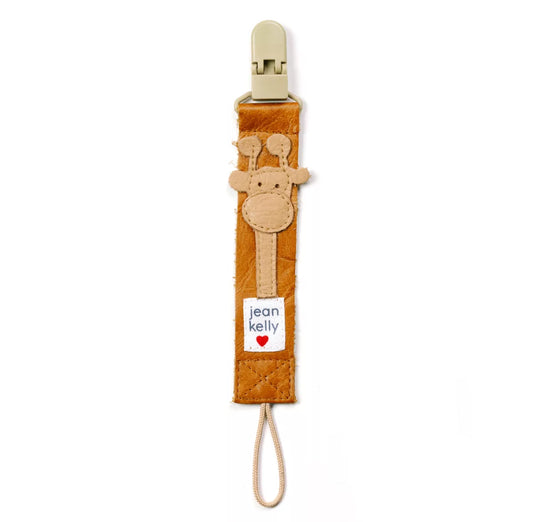 Jeankelly Leather Dummy Clip – Tan with hazelnut giraffe