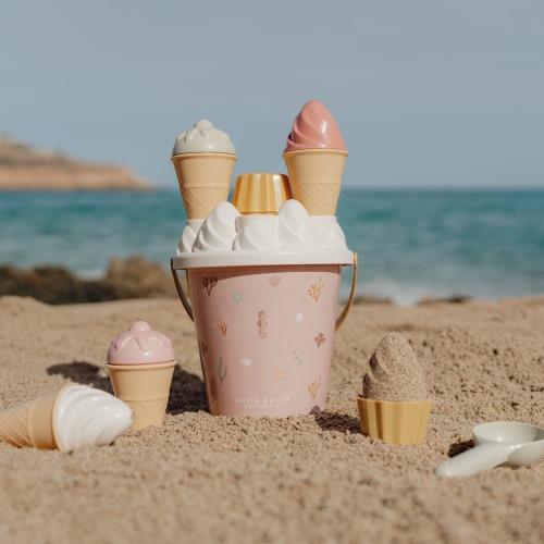 Little Dutch Ice Cream Beach Bucket 14pcs Pink