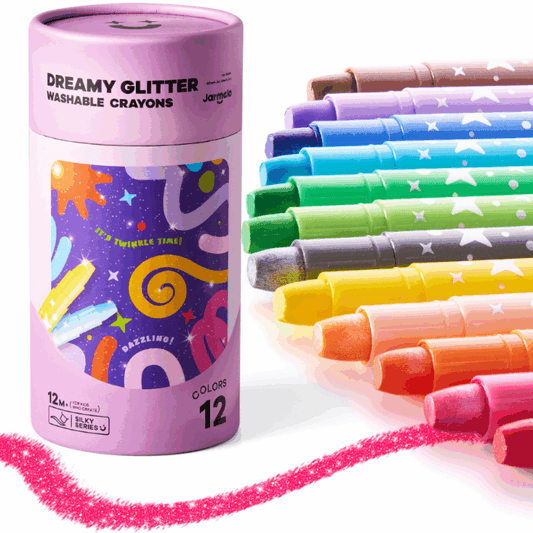 Jar Meló ā Twistable Washable Glitter Crayons ā 12 Colours