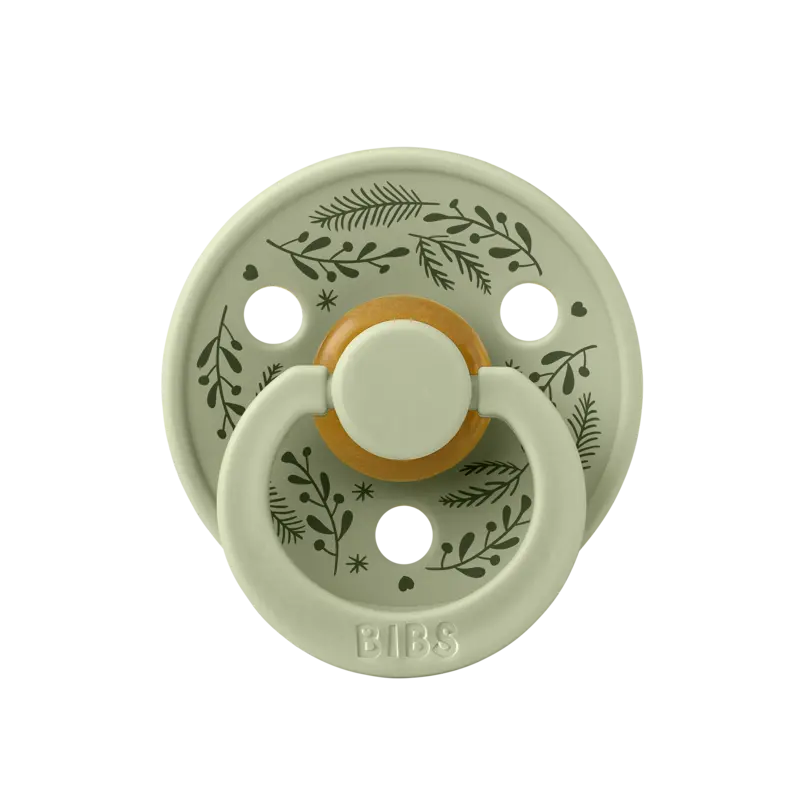 BIBS Holiday Colour Pacifier 2 Pack – Size 2 Holiday Leaf