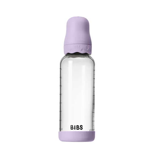BIBS Boheme Glass Baby Bottle 240ml Latex - Violet Sky