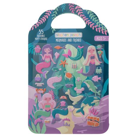 Stephen Joseph Reusable Puffy Stickers Mermaids and Friends