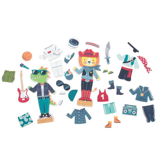Stephen Joseph Magnetic Dress Up Box Set | Dino & Lion