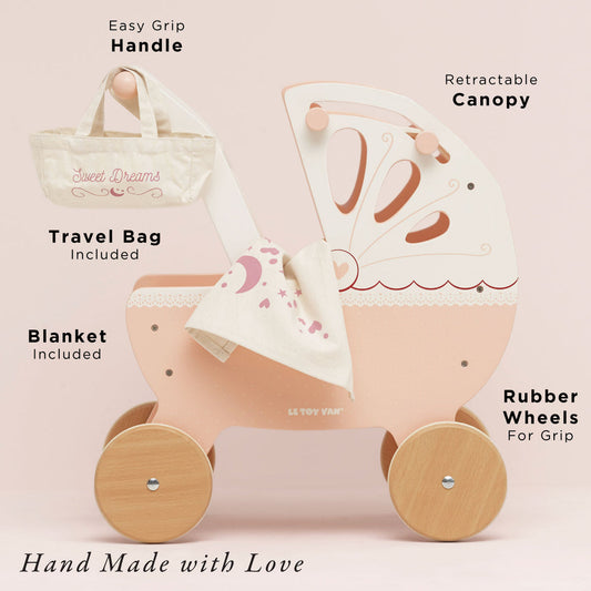Le Toy Van – Wooden Retro Doll Pram