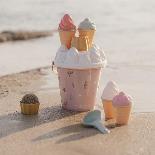 Little Dutch Ice Cream Beach Bucket 14pcs Pink