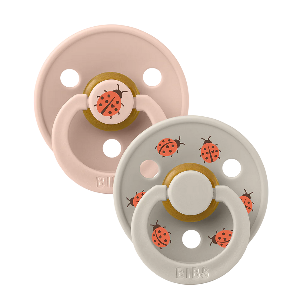 BIBS dummies studio ladybug 2-pack latex Blush Mix