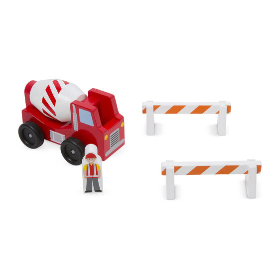 Melissa & Doug Classic Wooden Toy Construction Vehicle Set