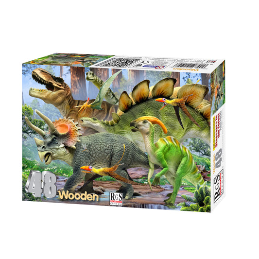 Dinosaurs in the Forest 48 Piece Puzzle