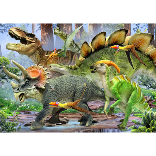Dinosaurs in the Forest 48 Piece Puzzle