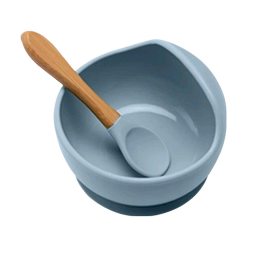 Silicone Suction Feeding Bowl: Blue