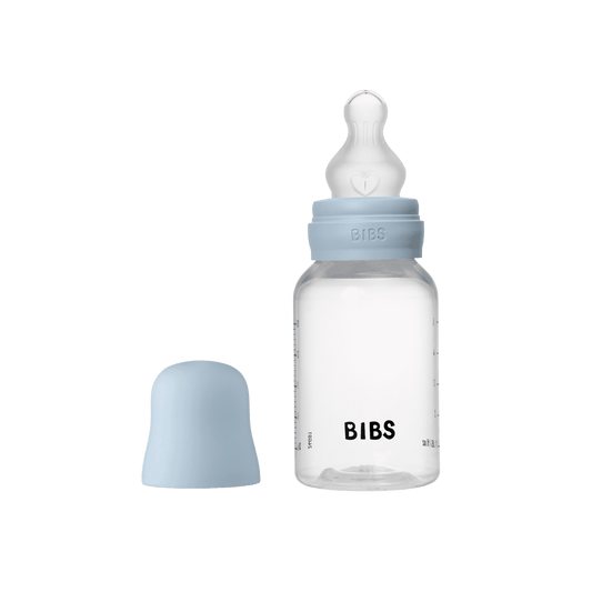 BIBS Complete Baby Bottle Set 150ml Silicone - Baby Blue