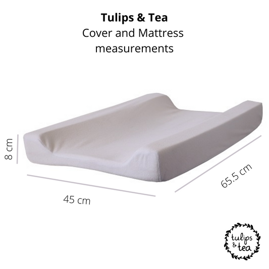 Tulips & Tea Waterproof Changing Matress- Sage Affair