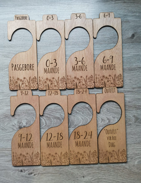 Baby Closet Dividers - Laser engraved Wild Flowers