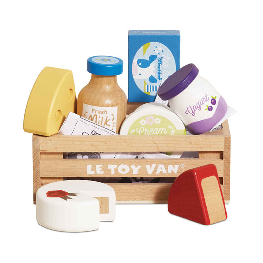 Le Toy Van Cheese & Dairy Wooden Market Crate