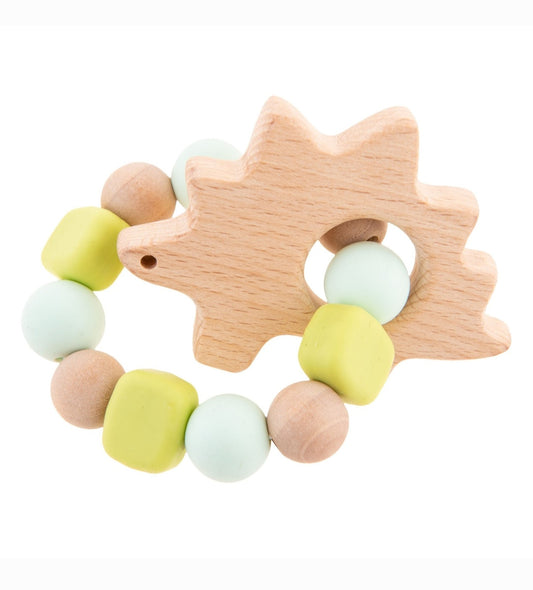 Stephen Joseph Silicone and Beech Wood Teether : Dinosaur