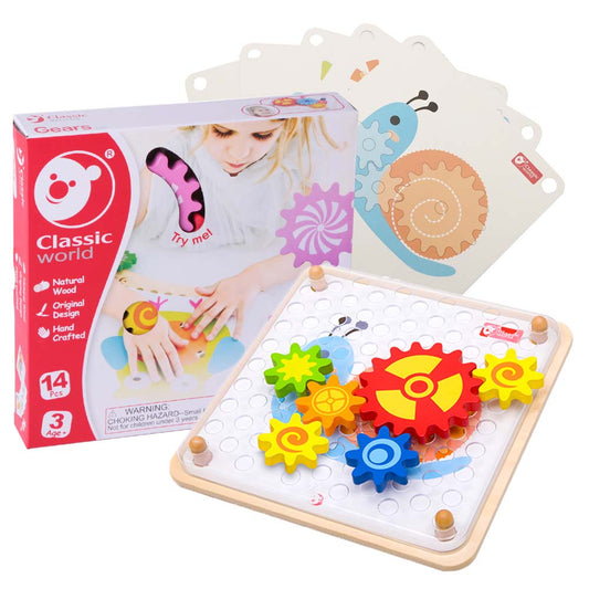 Classic World – Gears Game with Activity Cards – 14pcs