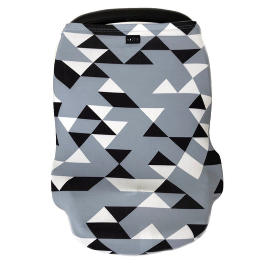 Maccie blue geometric multi-use baby car seat/pram stretchy cover