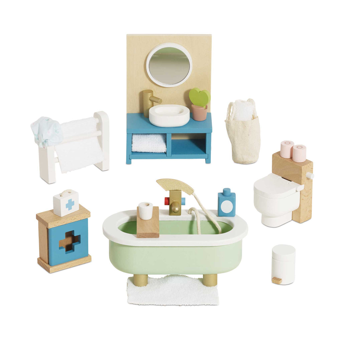 Le Toy Van Wooden Dolls house Bathroom Furniture