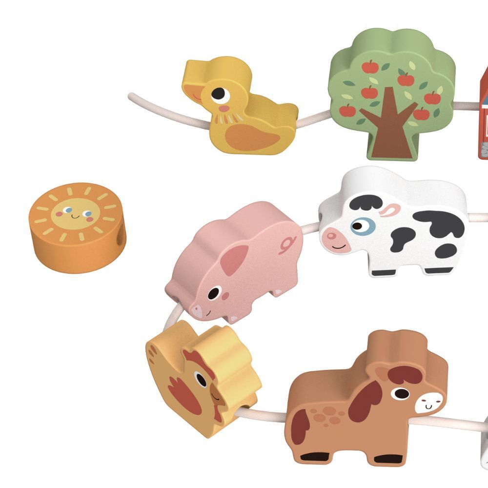 TookyToy - Fine Motor Lacing Farm Animals Set
