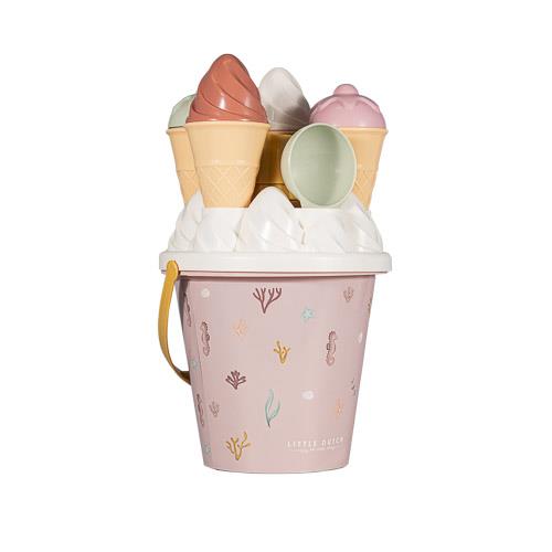 Little Dutch Ice Cream Beach Bucket 14pcs Pink