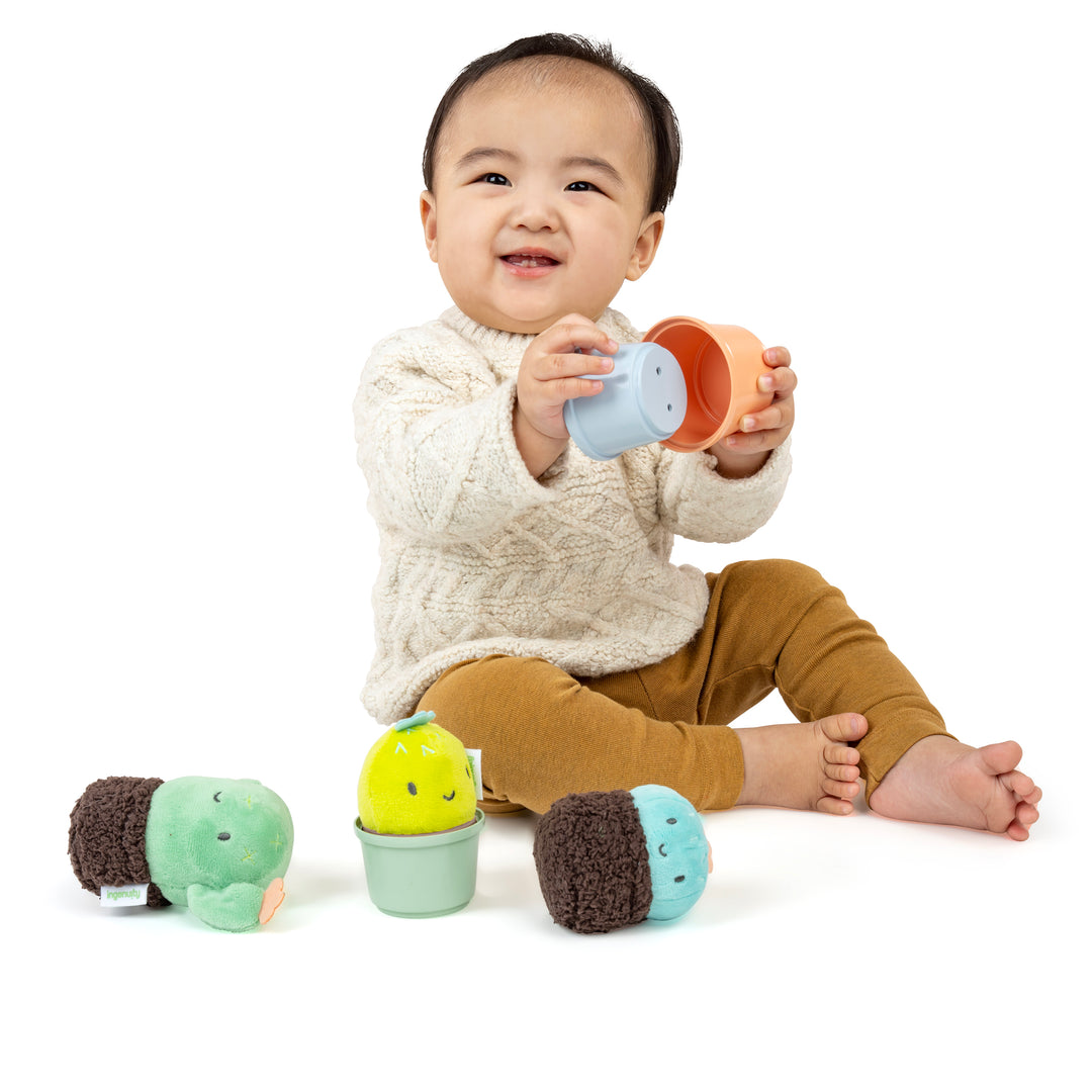 Ingenuity Calm Springs Nesting Rattles, Unisex, For Baby 3 Months & Up