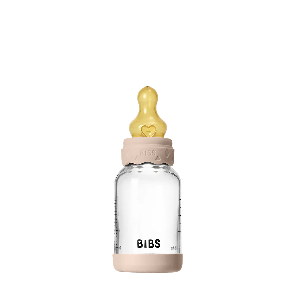 BIBS Boheme Glass Baby Bottle 120ml Latex - Blush