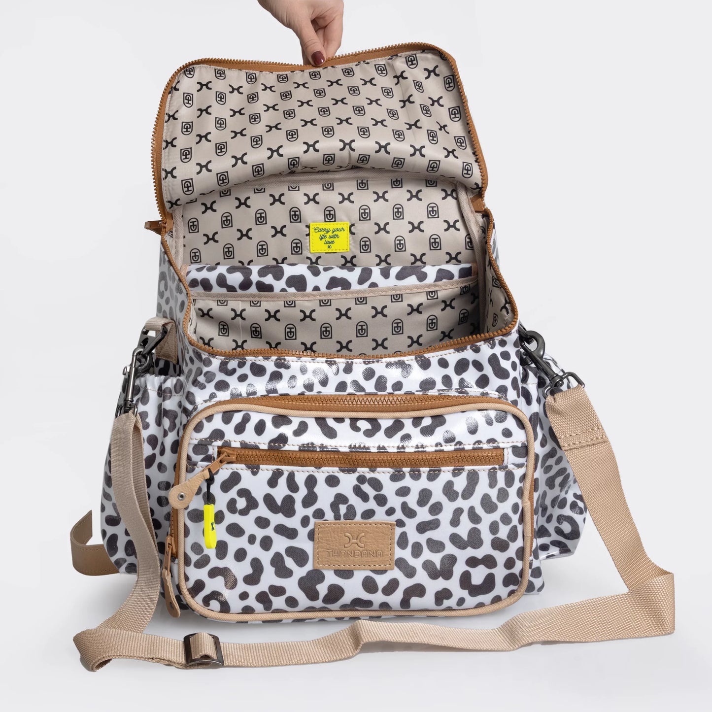 Thandana Baby Changing Backpack | Laminated Fabric with Genuine Leather