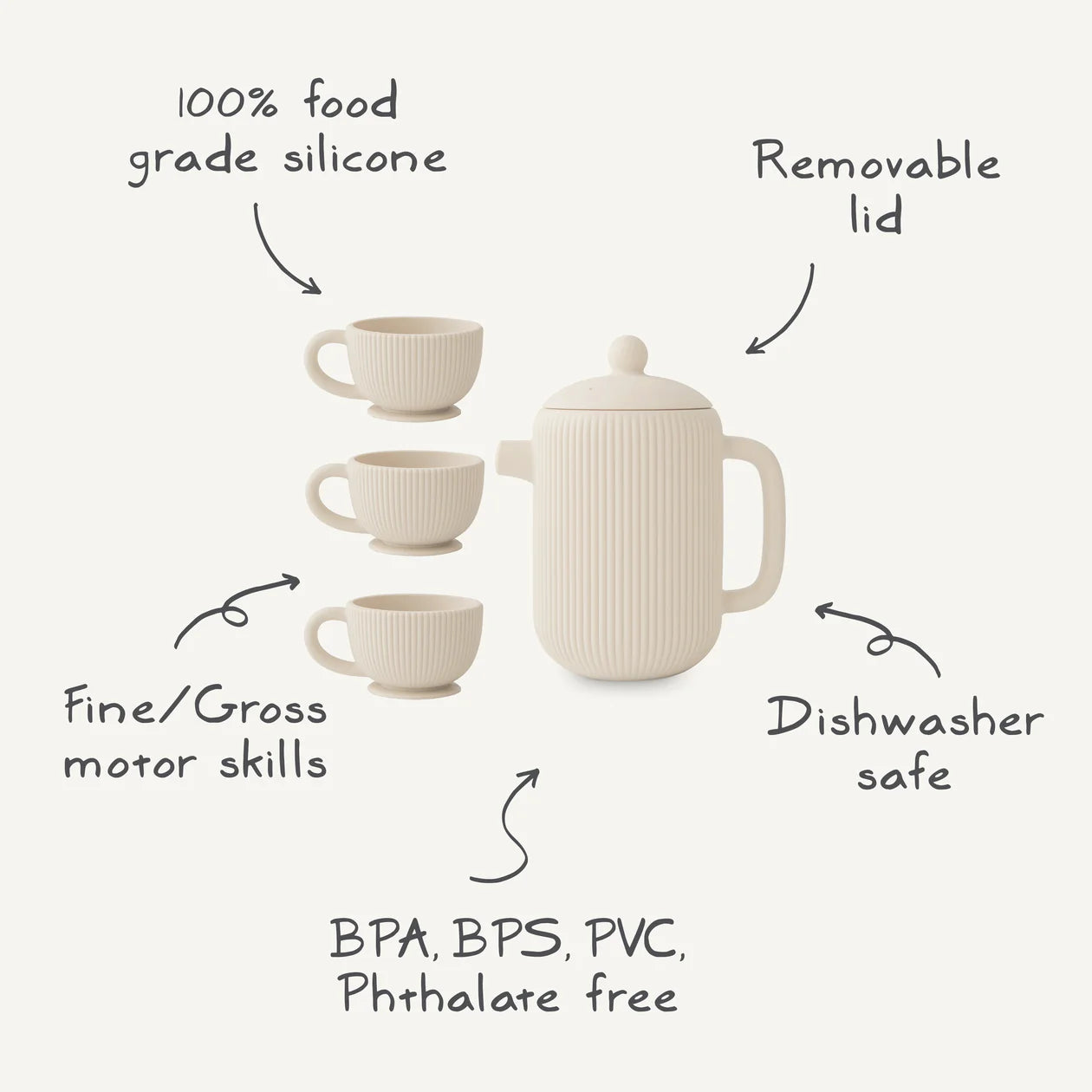 Mushie Silicone Play Tea Sets