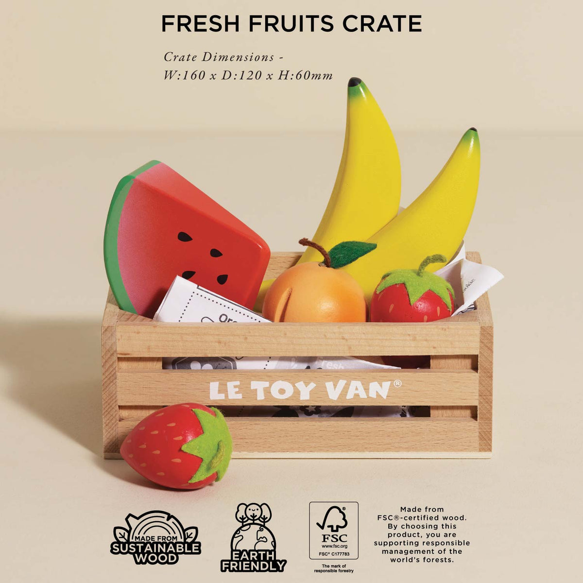 Le Toy Van Smoothie Fruit Wooden Market Crate