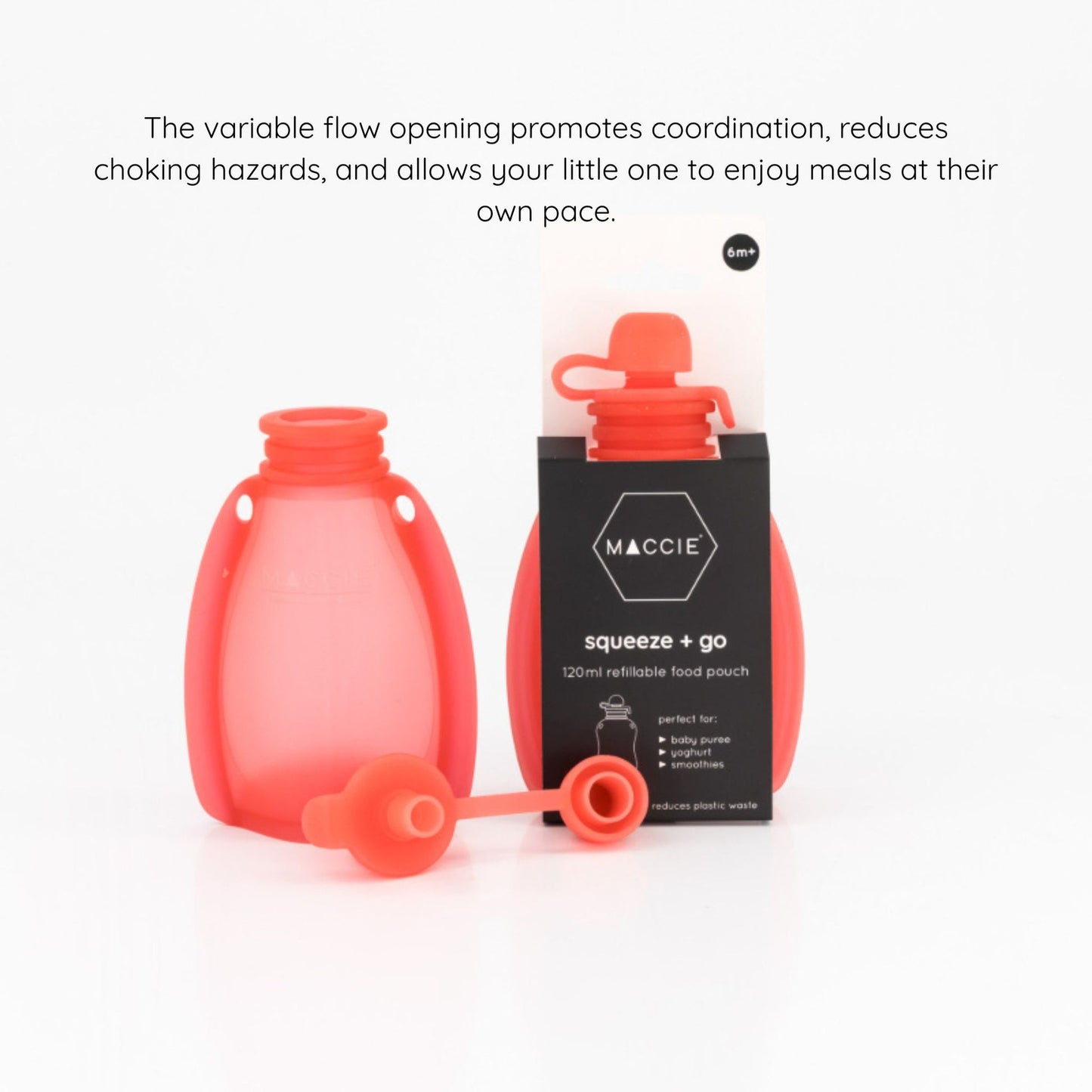 MACCIE squeeze + go refillable food pouch