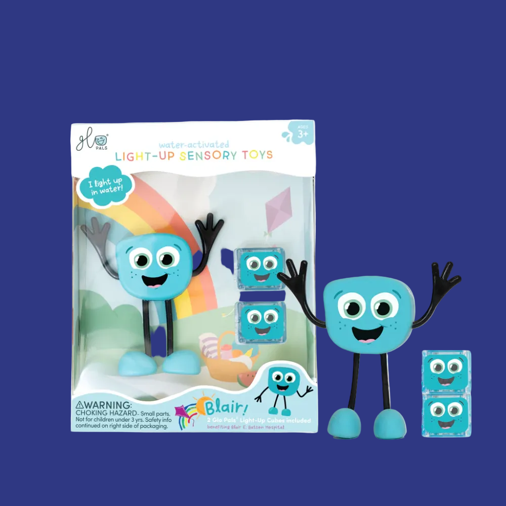Glo Pals: Water Activated Light-Up Sensory Toys - Blair (Blue) 3pc