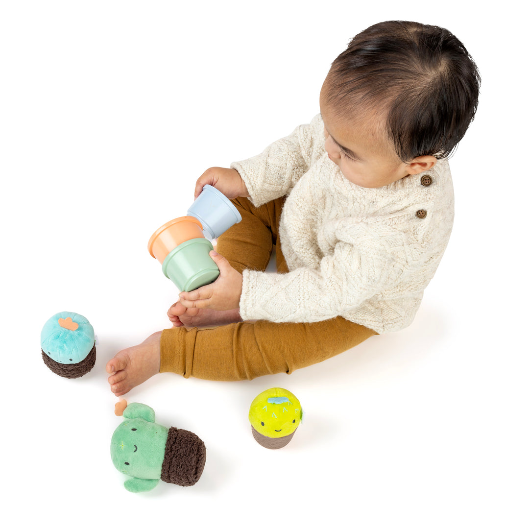 Ingenuity Calm Springs Nesting Rattles, Unisex, For Baby 3 Months & Up