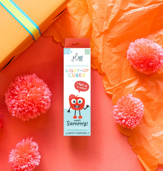 Glo Pals: Water Activated Light-Up Sensory Cubes - Sammy (Red) 4pc