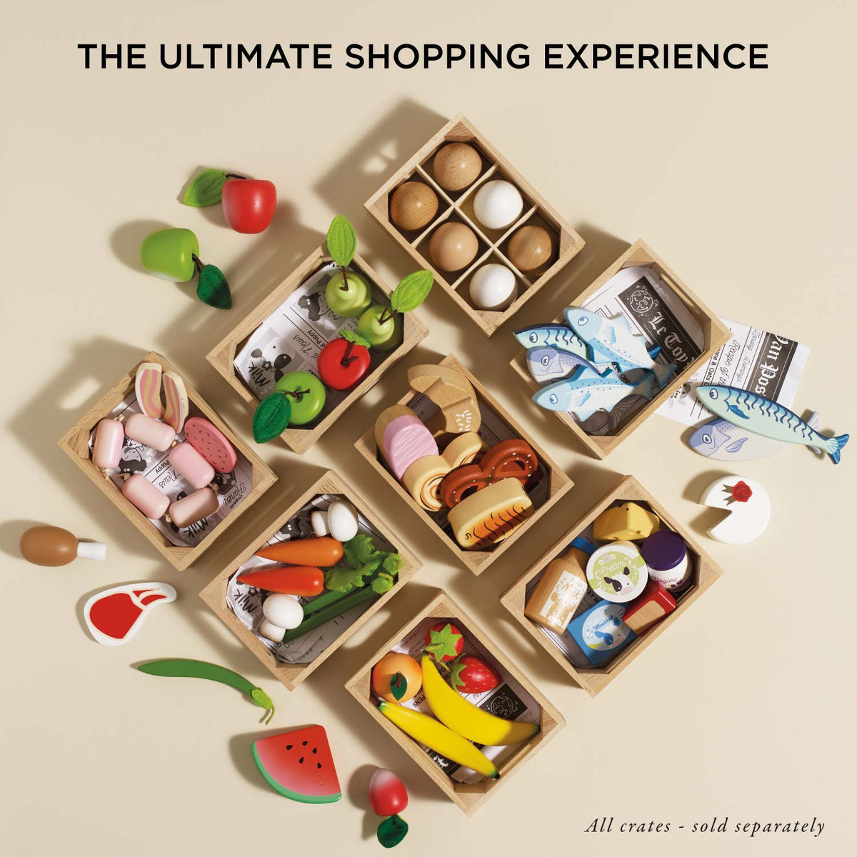 Le Toy Van Smoothie Fruit Wooden Market Crate