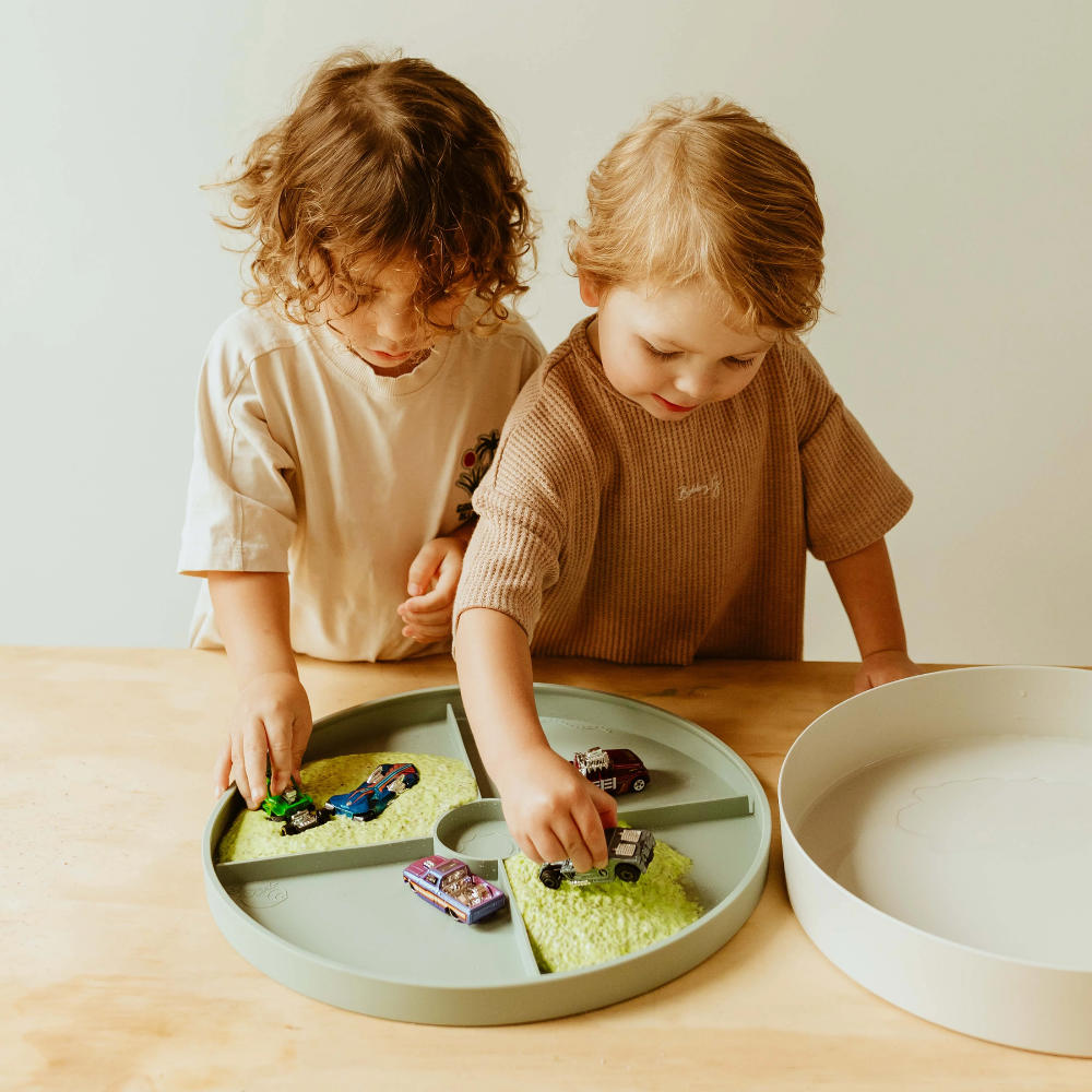 Jellystone Designs - Sensory Tray Play with Illustrated Silicone Lid - Sage