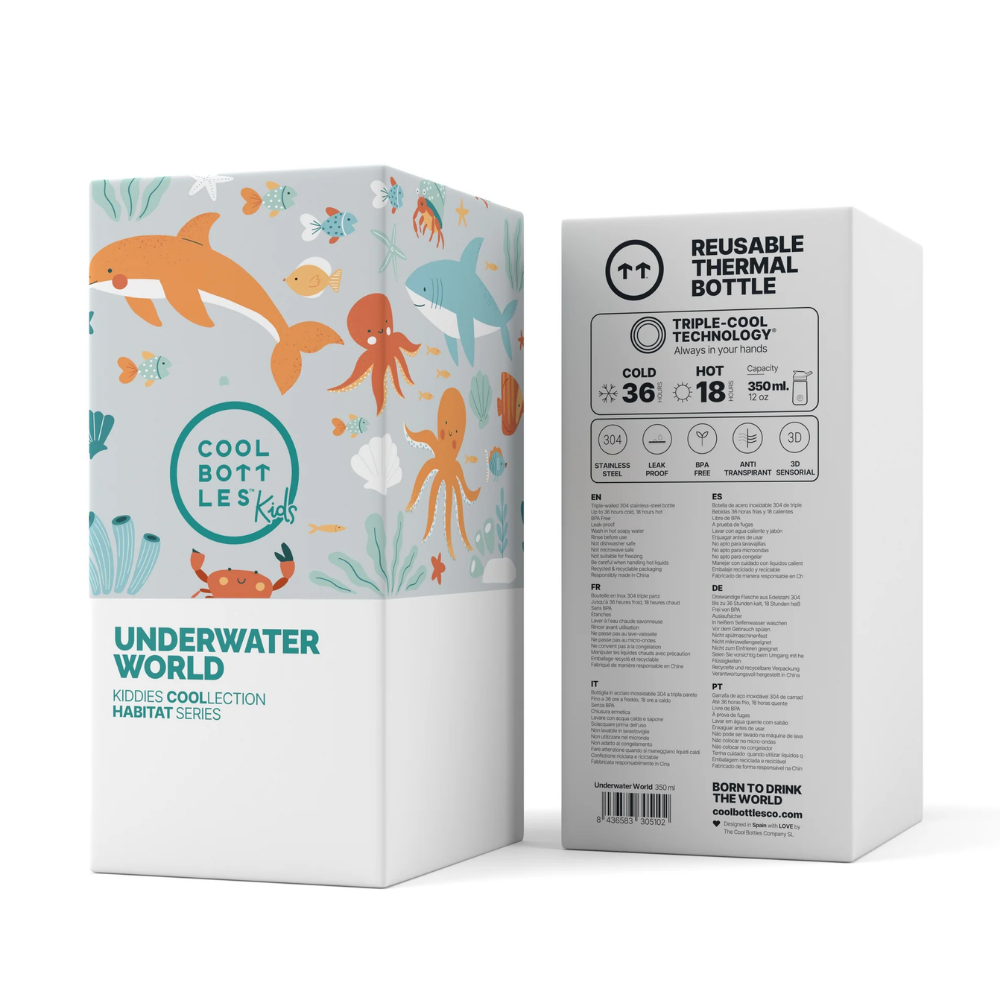 Cool bottles 350ml Kiddies range l underwater world (12+months)
