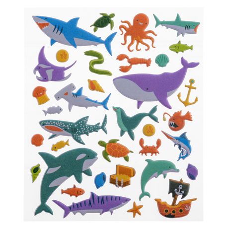 Stephen Joseph Reusable Puffy Stickers Ocean of Creatures